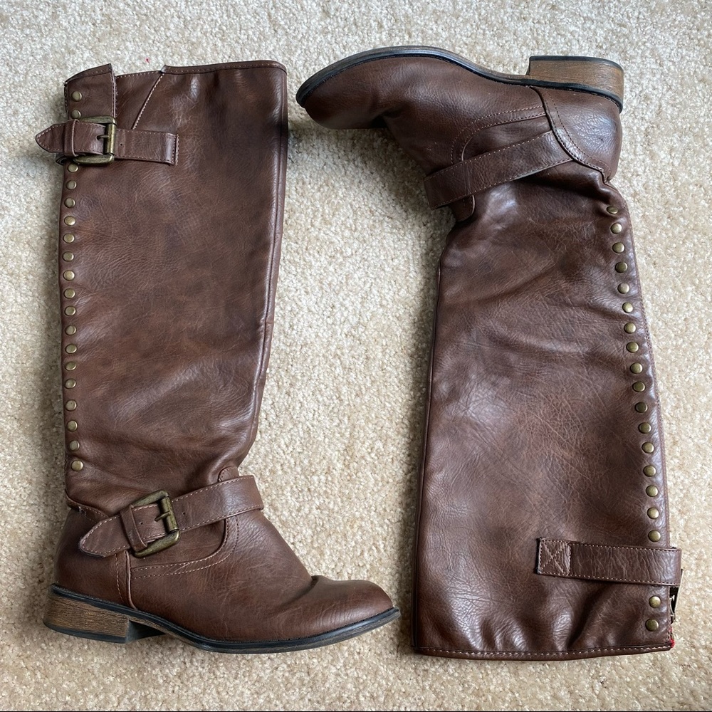 Target | Brown Knee-High Boot with Buckle Detail